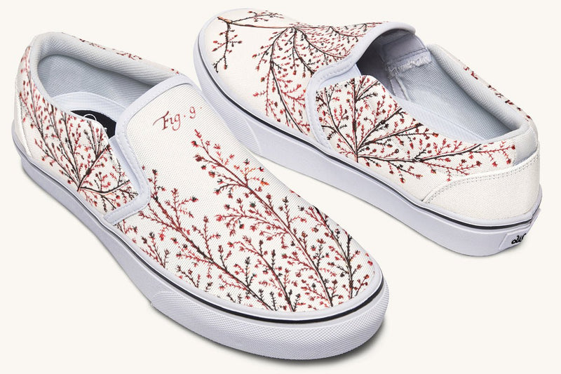 A Delicate Breath Red Slip On Shoes - Jaded Lament