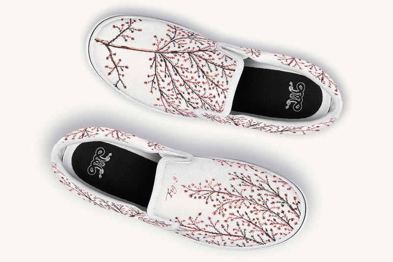 A Delicate Breath Red Slip On Shoes - Jaded Lament