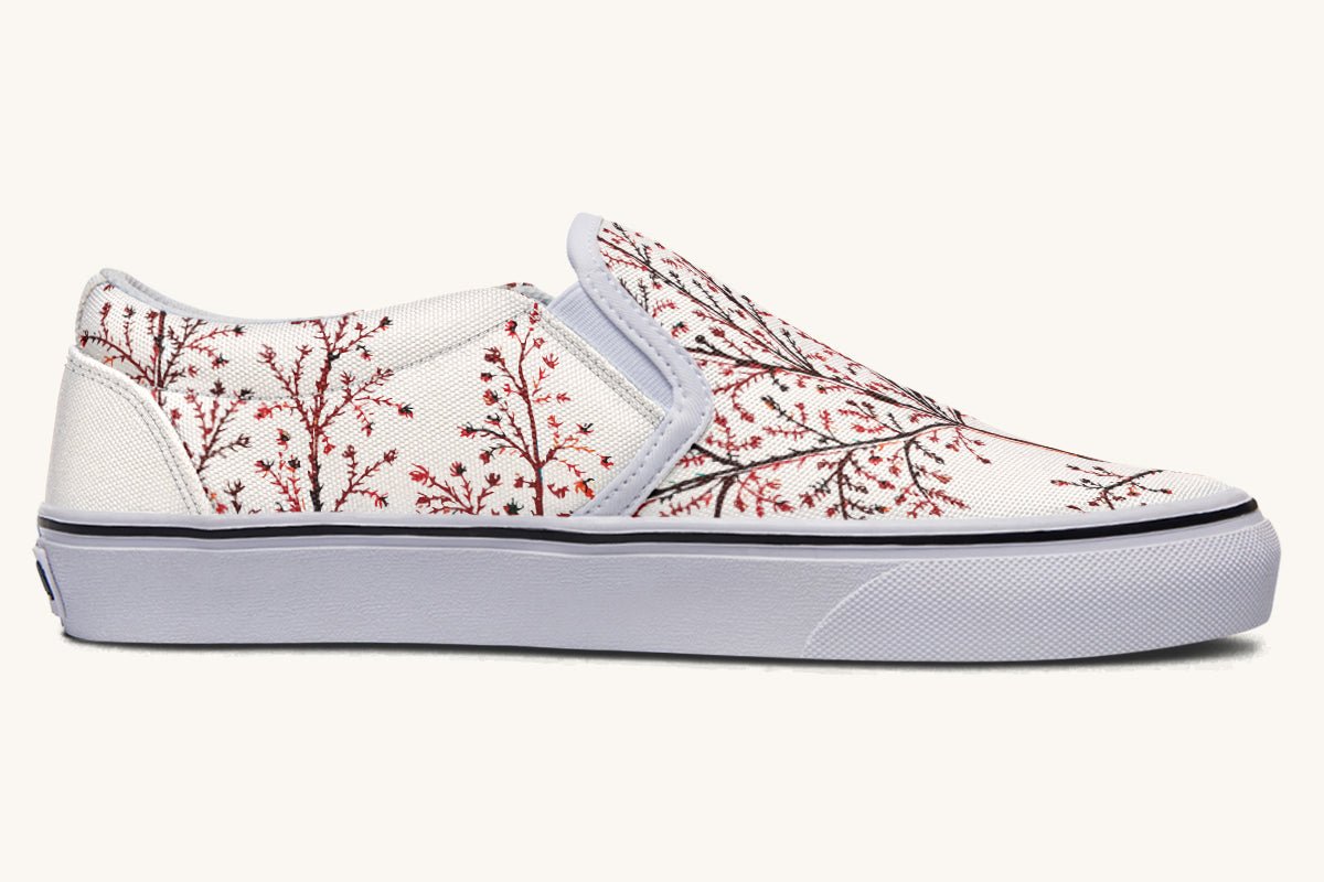 A Delicate Breath Red Slip On Shoes - Jaded Lament