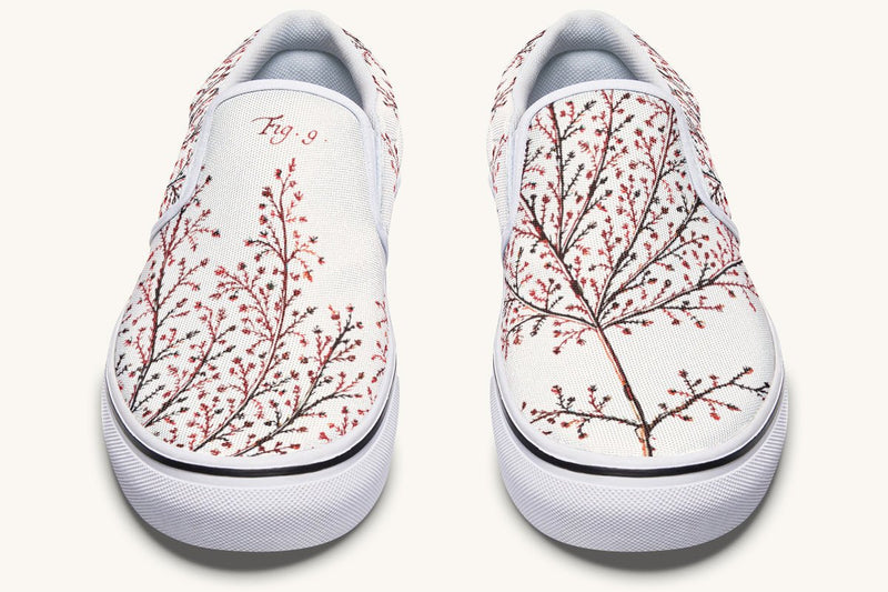 A Delicate Breath Red Slip On Shoes - Jaded Lament