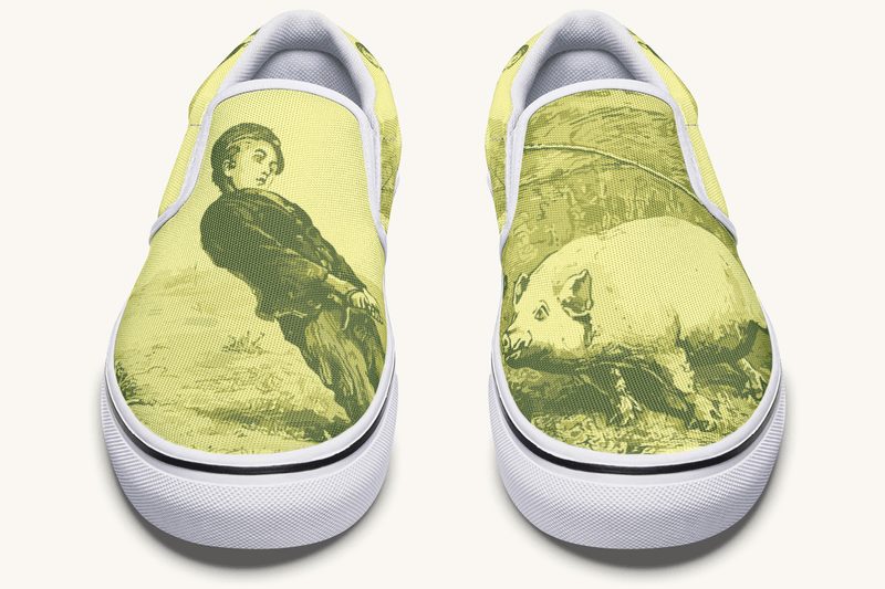 A Pig and His Boy Slip On Shoes - Jaded Lament