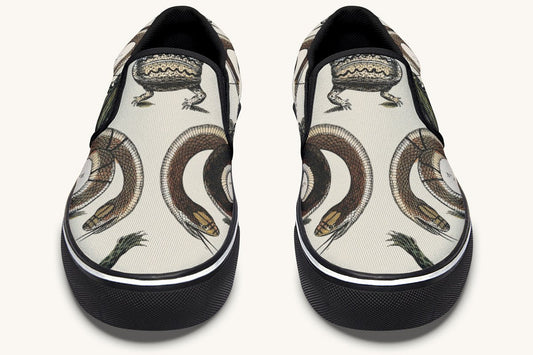 An Arrangement of Frogs and Snakes Slip On Shoes - Jaded Lament
