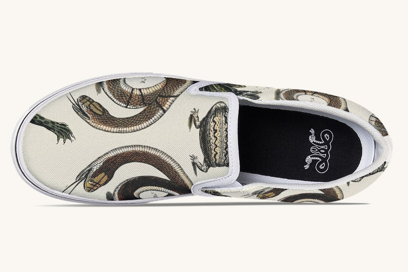 An Arrangement of Frogs and Snakes Slip On Shoes - Jaded Lament