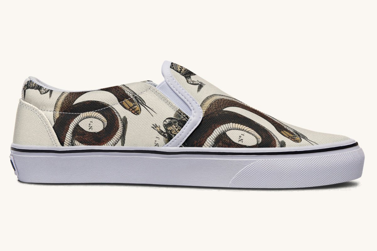 An Arrangement of Frogs and Snakes Slip On Shoes - Jaded Lament