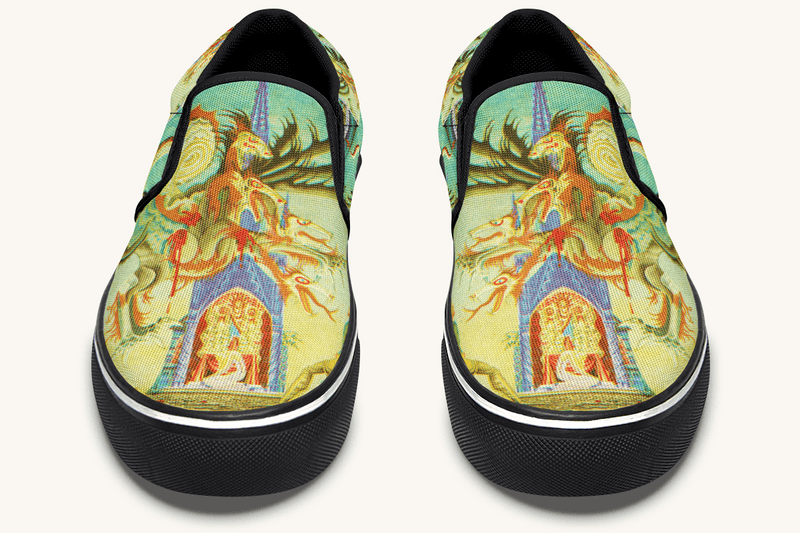 Before The Dragon Broke The Sky Slip On Shoes - Jaded Lament