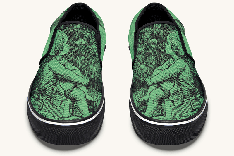 Beneath The Green Silence Slip On Shoes - Jaded Lament