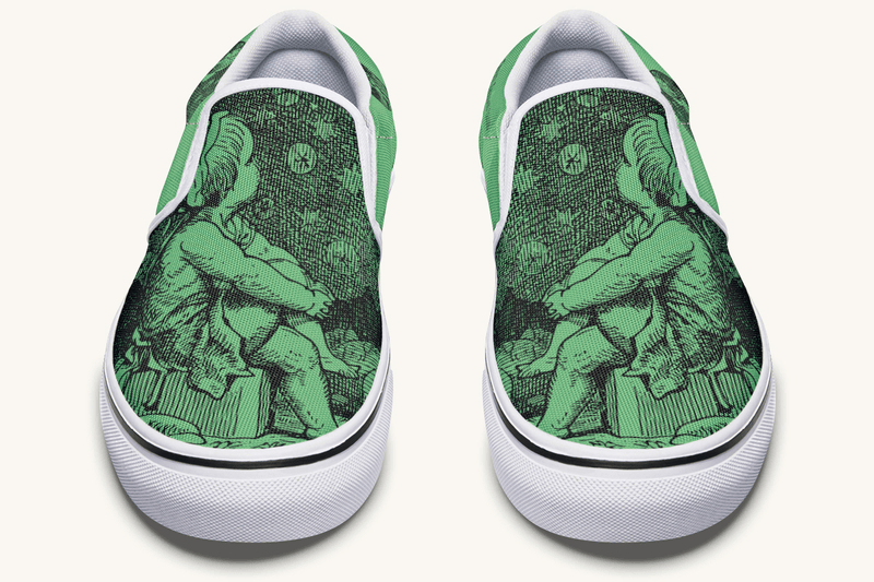 Beneath The Green Silence Slip On Shoes - Jaded Lament