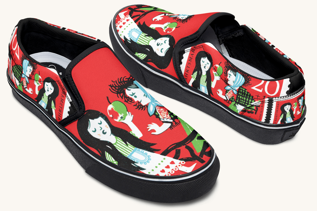 Beneath The Red Canopy Slip On Shoes - Jaded Lament