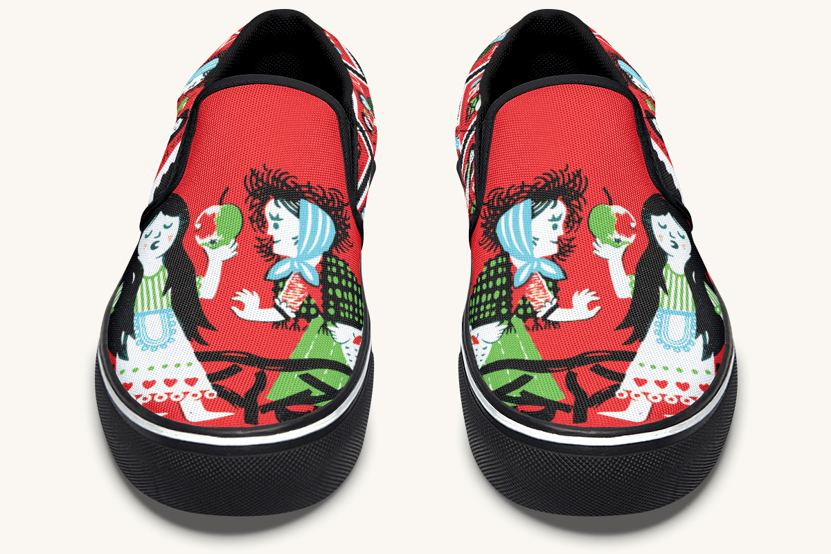 Beneath The Red Canopy Slip On Shoes - Jaded Lament