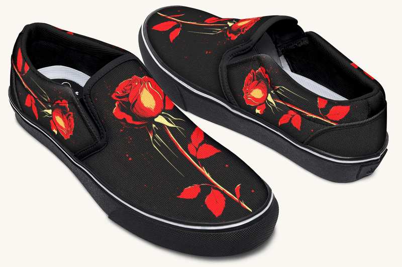 Bleeding Rose Slip On Shoes - Jaded Lament