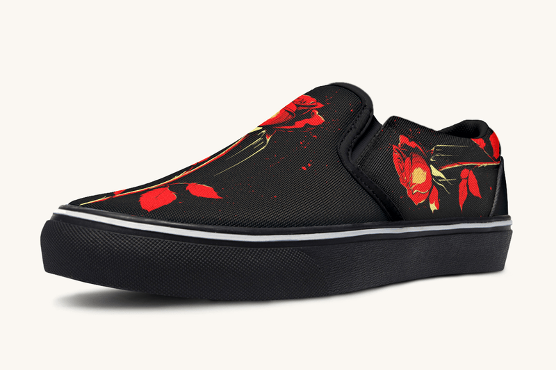 Bleeding Rose Slip On Shoes - Jaded Lament