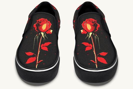 Bleeding Rose Slip On Shoes - Jaded Lament