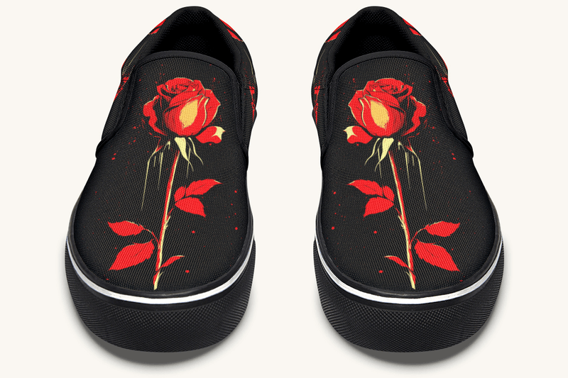 Bleeding Rose Slip On Shoes - Jaded Lament