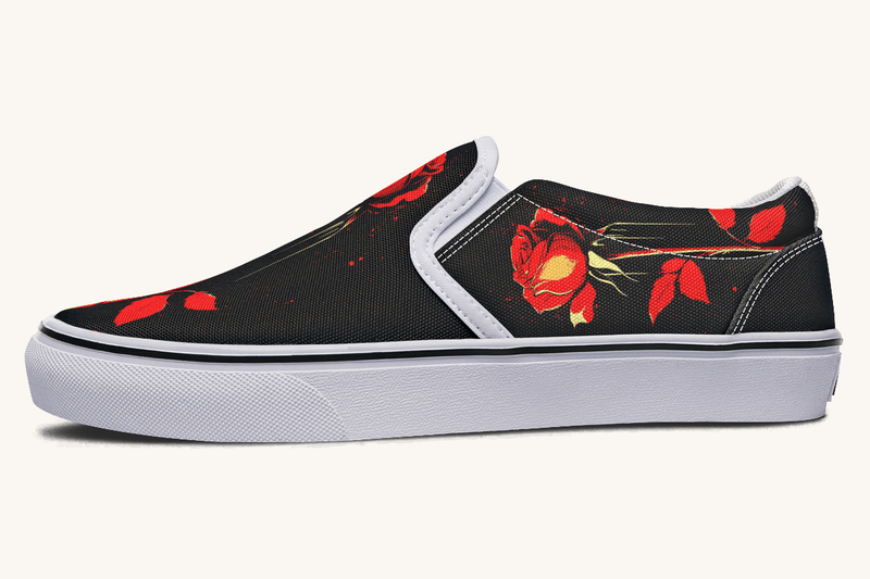 Bleeding Rose Slip On Shoes - Jaded Lament