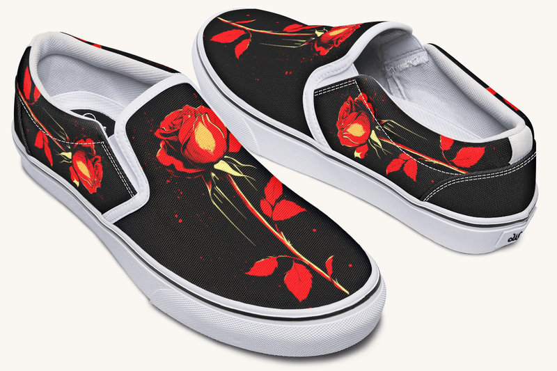 Bleeding Rose Slip On Shoes - Jaded Lament