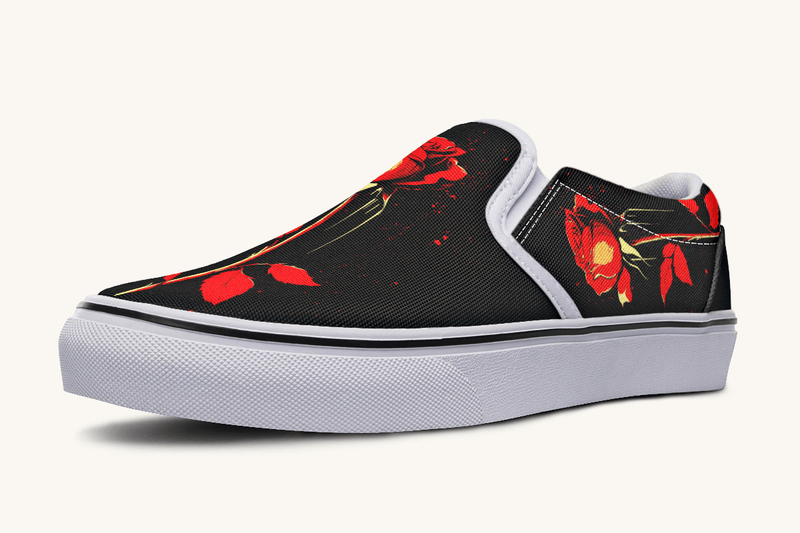 Bleeding Rose Slip On Shoes - Jaded Lament