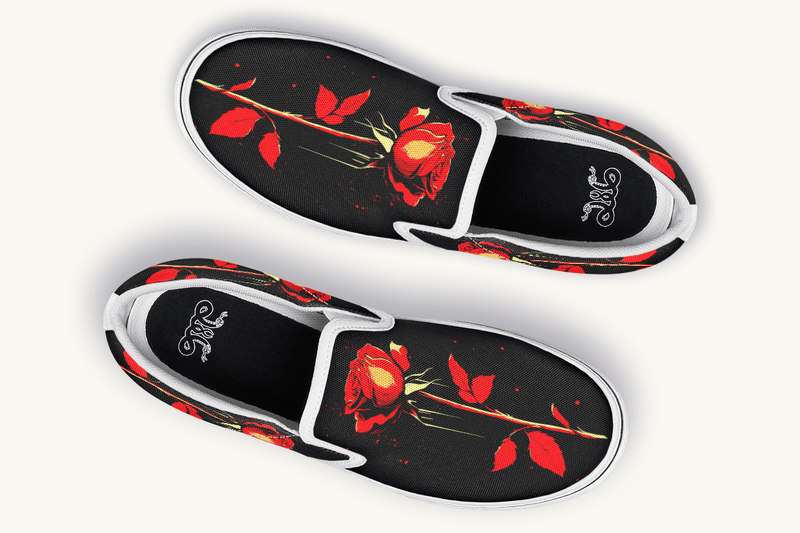 Bleeding Rose Slip On Shoes - Jaded Lament