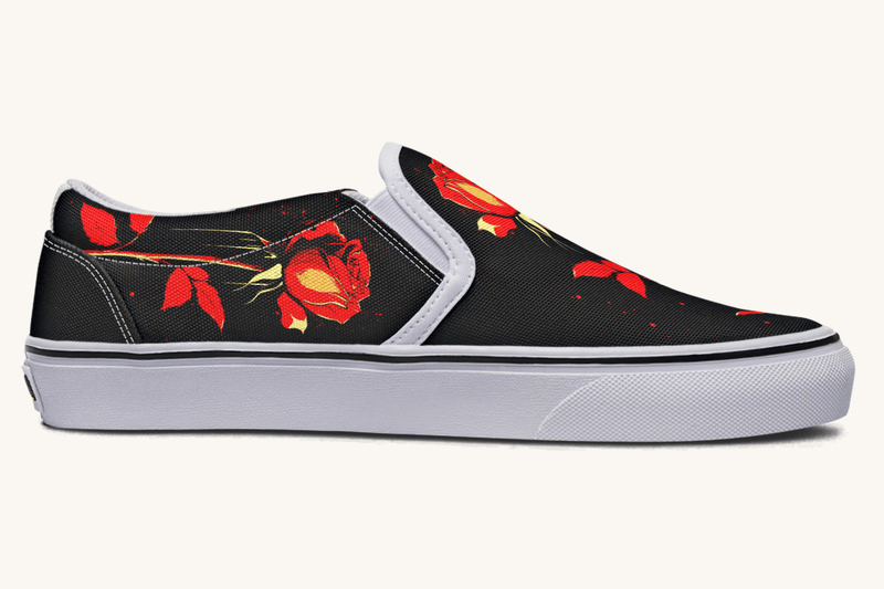 Bleeding Rose Slip On Shoes - Jaded Lament