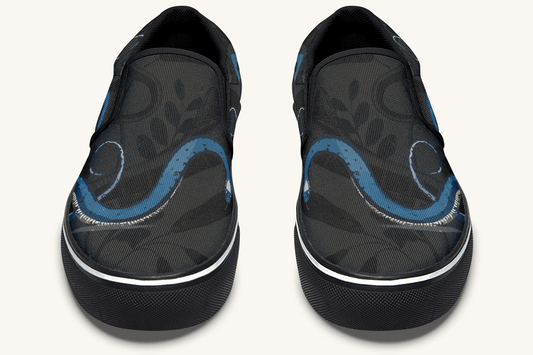 The Blue Coil Shadow Snake Slip On Shoes - Jaded Lament