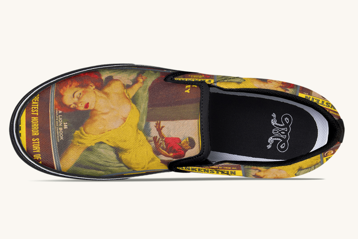 Bride of Lightning – Frankenstein Remade Slip On Shoes - Jaded Lament