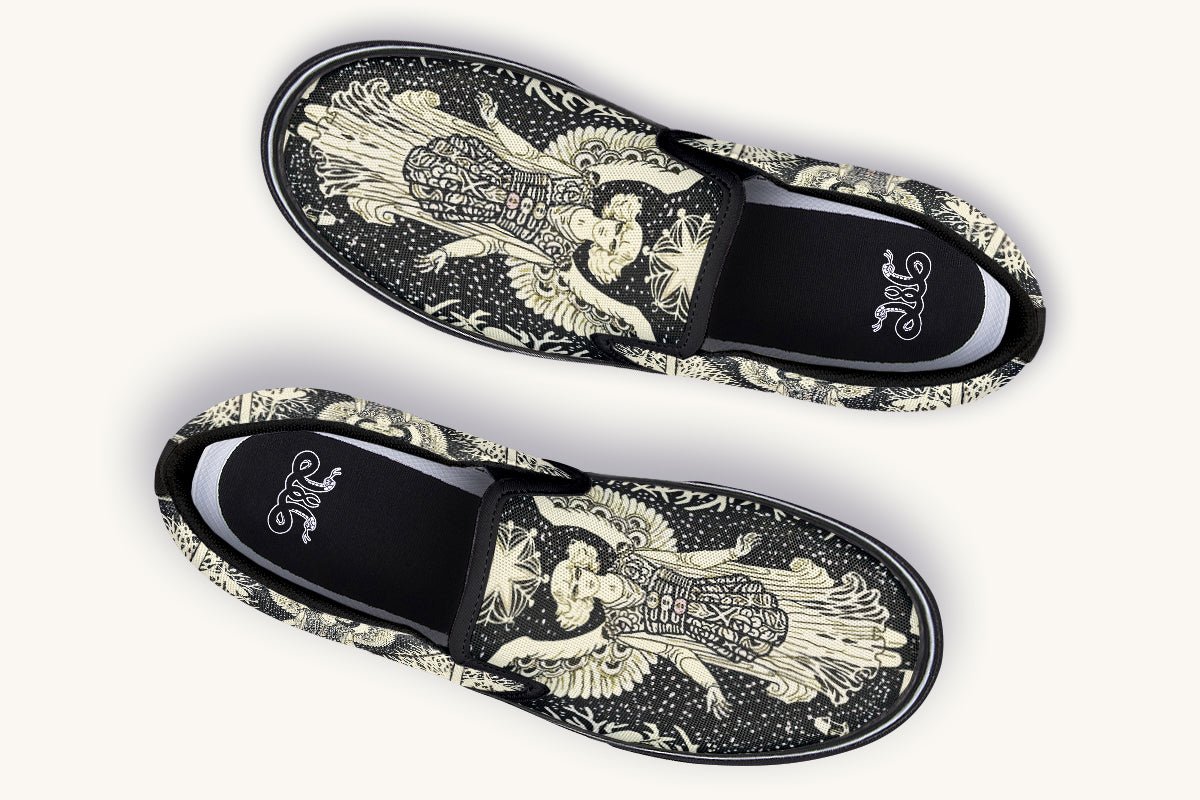 Call Upon the Star Cream Slip On Shoes - Jaded Lament
