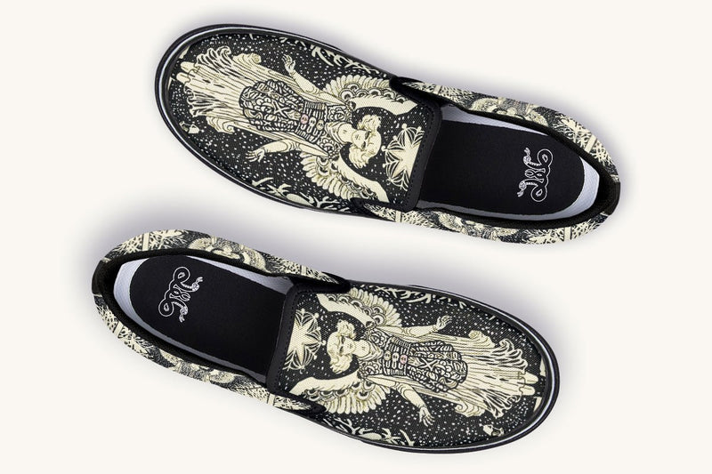 Call Upon the Star Cream Slip On Shoes - Jaded Lament