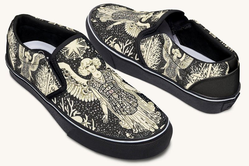 Call Upon the Star Cream Slip On Shoes - Jaded Lament