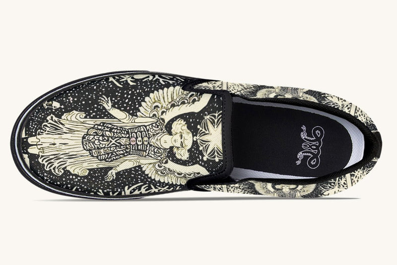 Call Upon the Star Cream Slip On Shoes - Jaded Lament