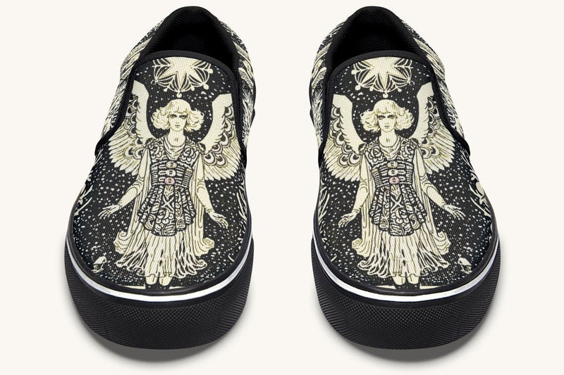 Call Upon the Star Cream Slip On Shoes - Jaded Lament