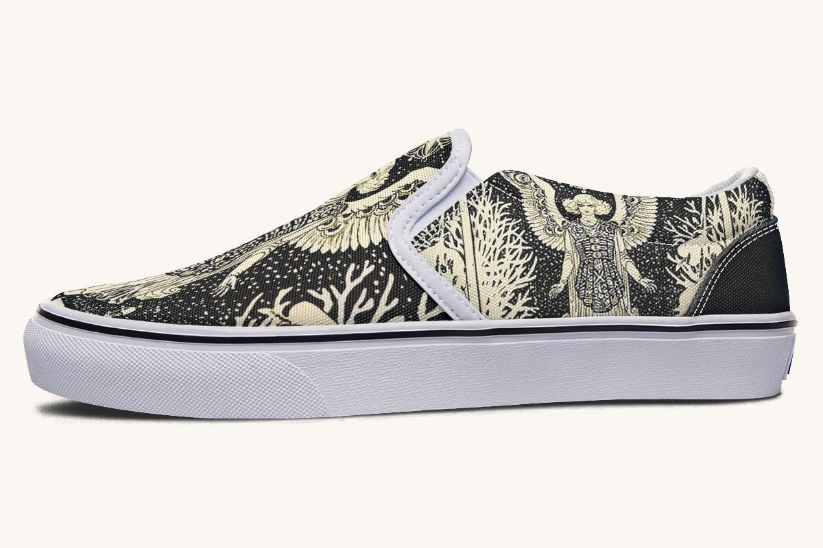 Call Upon the Star Cream Slip On Shoes - Jaded Lament