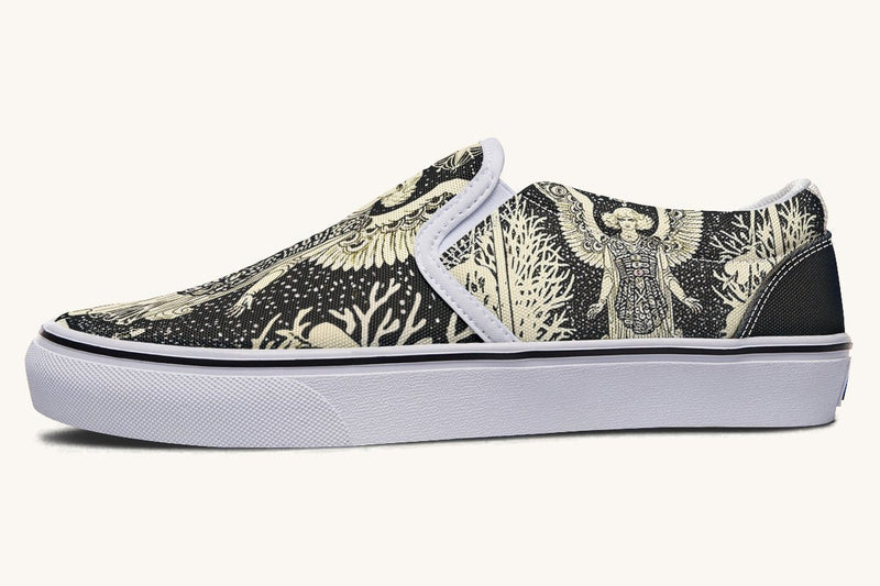 Call Upon the Star Cream Slip On Shoes - Jaded Lament