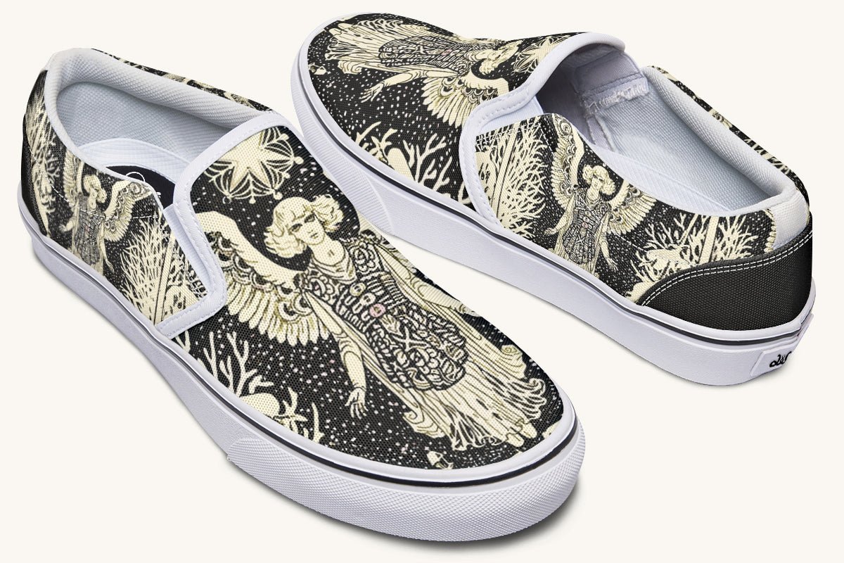 Call Upon the Star Cream Slip On Shoes - Jaded Lament