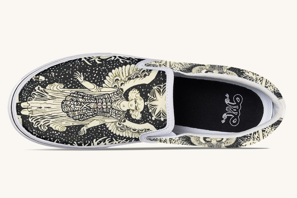 Call Upon the Star Cream Slip On Shoes - Jaded Lament