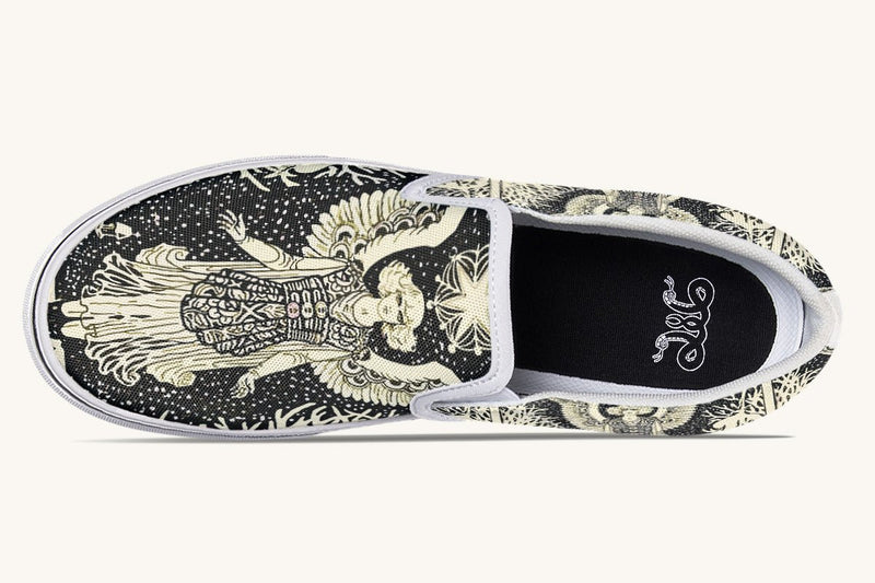 Call Upon the Star Cream Slip On Shoes - Jaded Lament