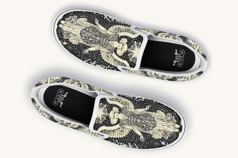 Call Upon the Star Cream Slip On Shoes - Jaded Lament