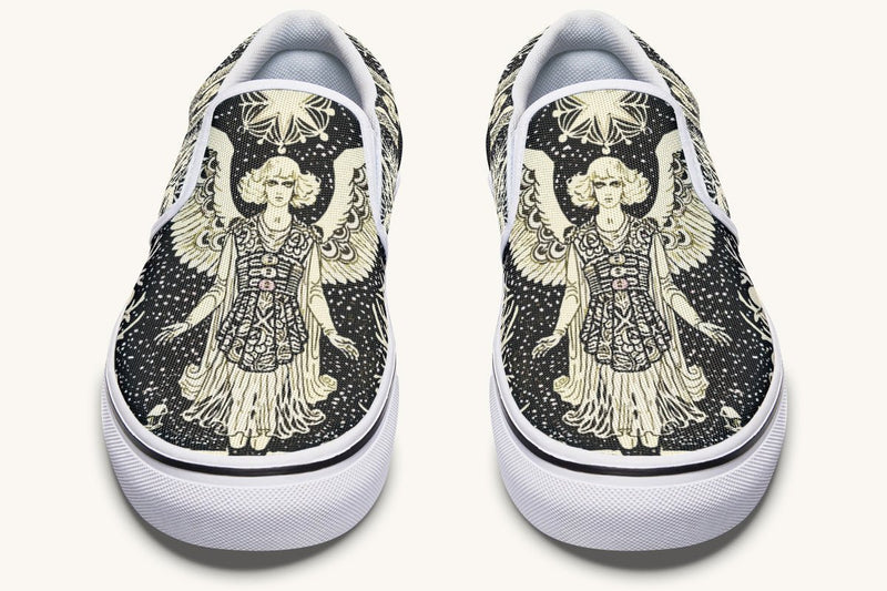 Call Upon the Star Cream Slip On Shoes - Jaded Lament