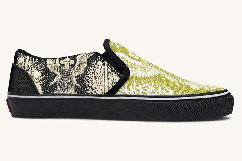 Call Upon the Star Green White Slip On Shoes - Jaded Lament