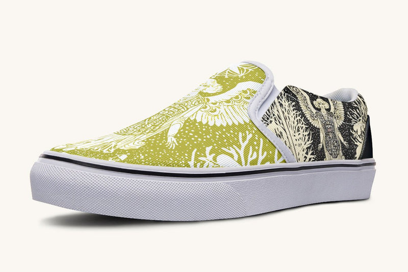 Call Upon the Star Green White Slip On Shoes - Jaded Lament