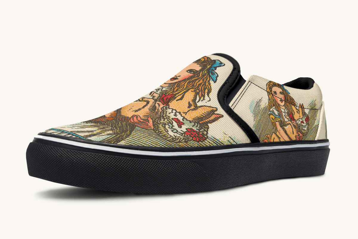 Cradle The Pig Alice in Wonderland Slip On Shoes - Jaded Lament