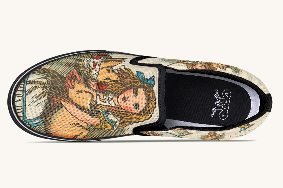 Cradle The Pig Alice in Wonderland Slip On Shoes - Jaded Lament