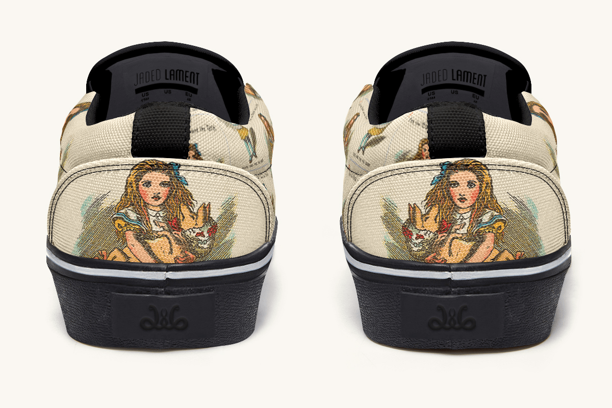 Cradle The Pig Alice in Wonderland Slip On Shoes - Jaded Lament