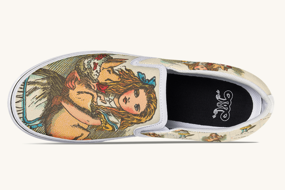 Cradle The Pig Alice in Wonderland Slip On Shoes - Jaded Lament