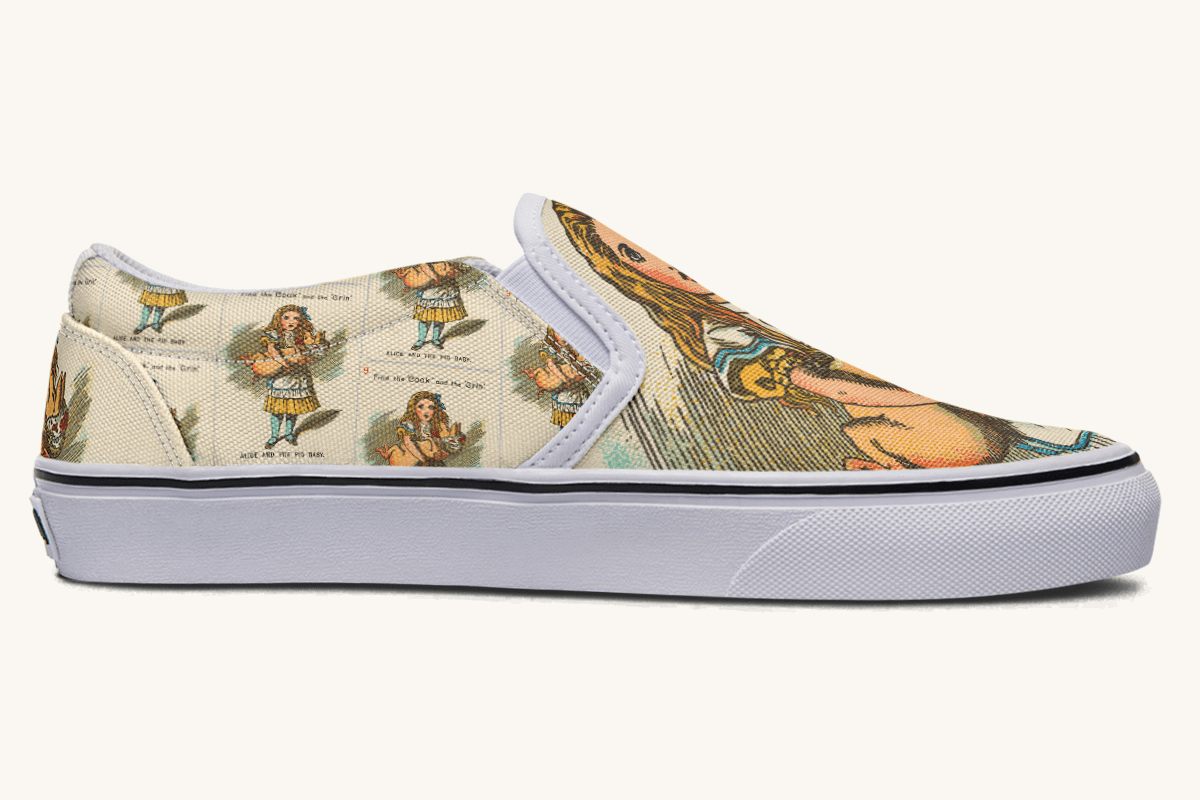 Cradle The Pig Alice in Wonderland Slip On Shoes - Jaded Lament