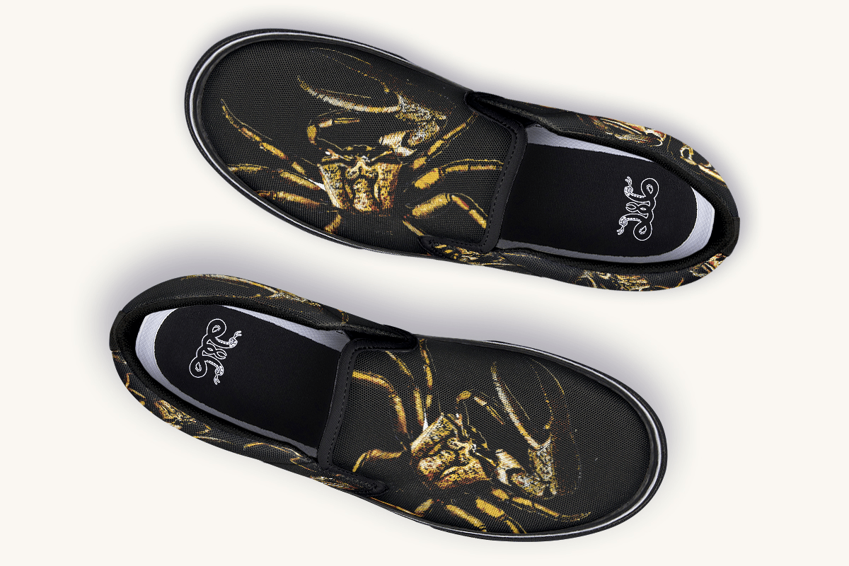Crawl The Sea Of Stars Black Slip On Shoes - Jaded Lament