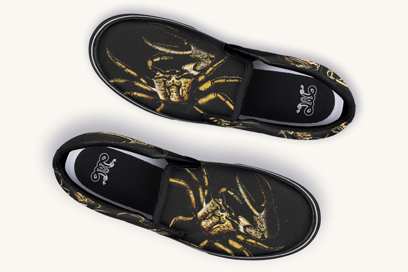 Crawl The Sea Of Stars Black Slip On Shoes - Jaded Lament