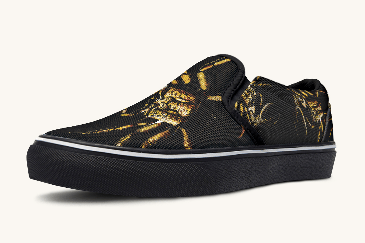 Crawl The Sea Of Stars Black Slip On Shoes - Jaded Lament