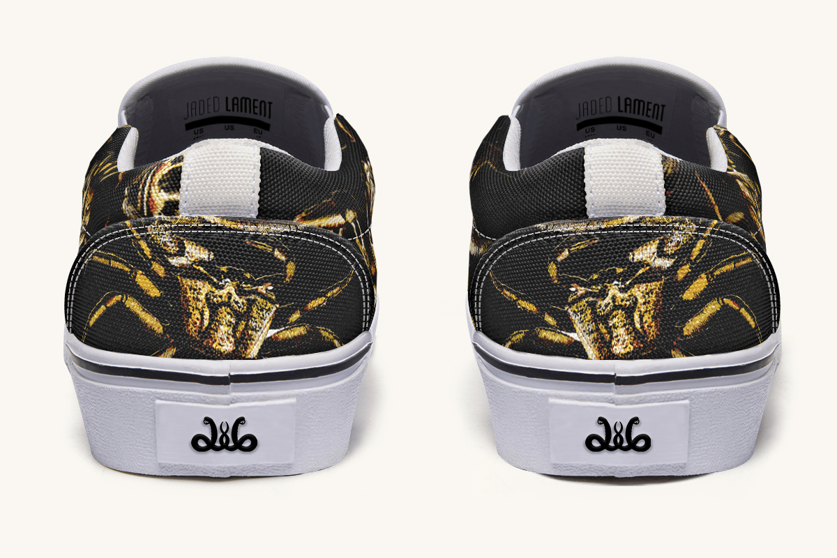 Crawl The Sea Of Stars Black Slip On Shoes - Jaded Lament