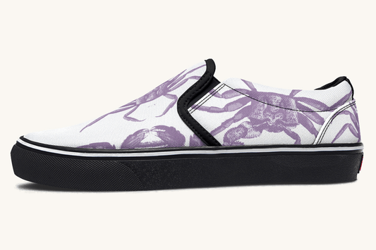 Crawl The Sea Of Stars White and Purple Slip On Shoes - Jaded Lament