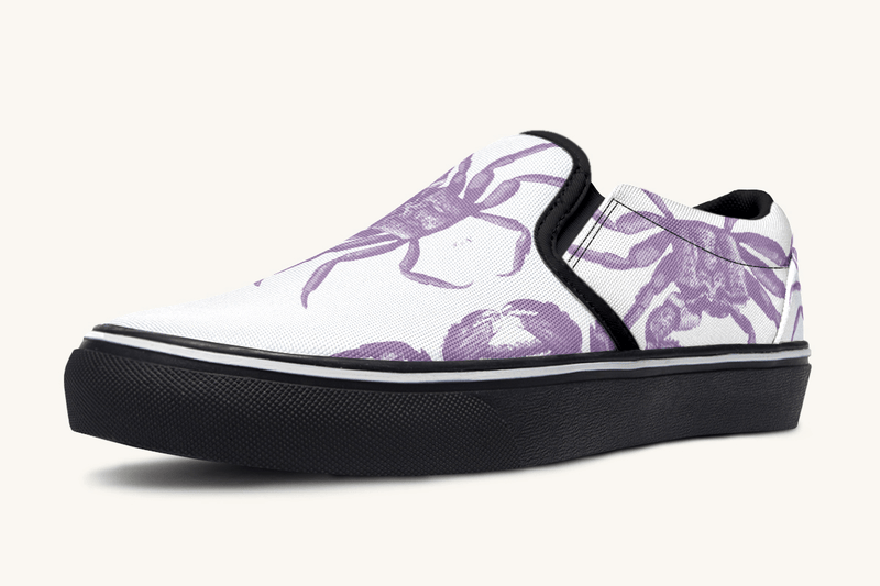 Crawl The Sea Of Stars White and Purple Slip On Shoes - Jaded Lament