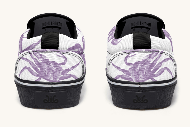 Crawl The Sea Of Stars White and Purple Slip On Shoes - Jaded Lament